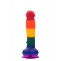 Радужный фаллоимитатор на присоске Dream toys Colourful Love Rainbow Dildo, 20 см х 3.8 см