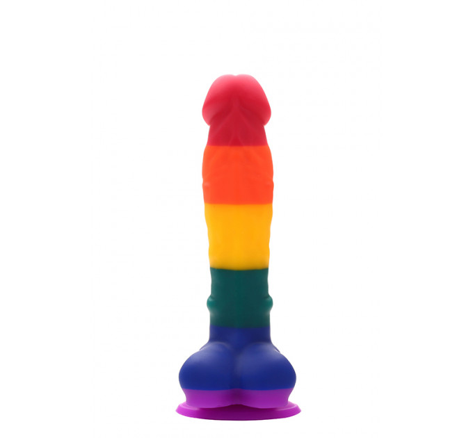 Радужный фаллоимитатор на присоске Dream toys Colourful Love Rainbow Dildo, 20 см х 3.8 см