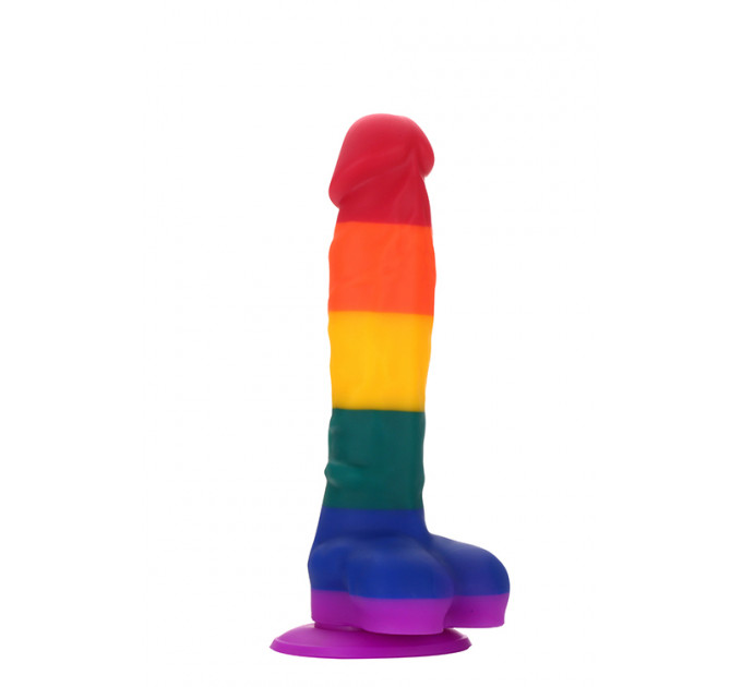 Радужный фаллоимитатор на присоске Dream toys Colourful Love Rainbow Dildo, 20 см х 3.8 см