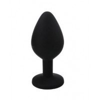 Анальна Black Silicone Heart Diamond, M