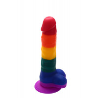 Радужный фаллоимитатор на присоске Dream toys Colourful Love Rainbow Dildo, 20 см х 3.8 см