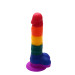 Радужный фаллоимитатор на присоске Dream toys Colourful Love Rainbow Dildo, 20 см х 3.8 см