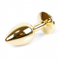 Анальна пробка з каменем Plug-Jewellery Gold PLUG-Dark Blue S