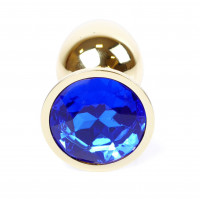 Анальна пробка з каменем Plug-Jewellery Gold PLUG-Dark Blue S