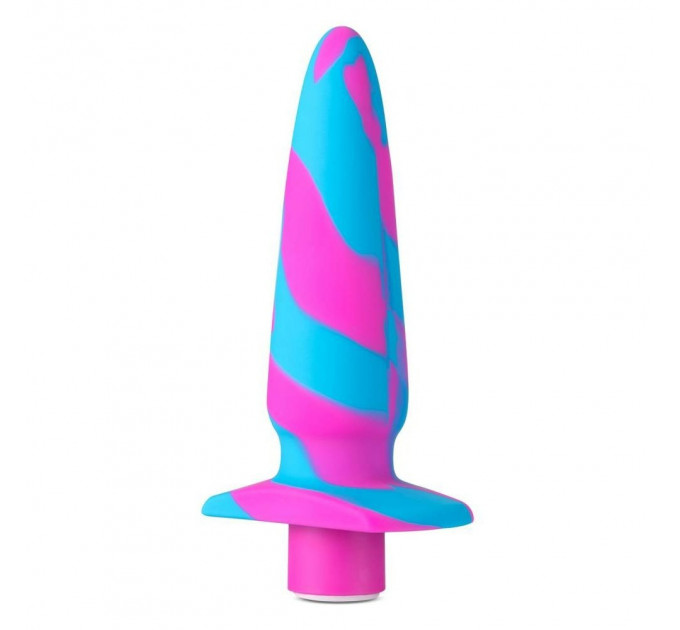 Анальний віброплаг Avant Vibrotize Fuchsia рожево-блакитний, 12.7 х 3.1 см