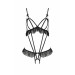 Боди с оборками и открытым доступом LEILA BODY black S/M - Passion