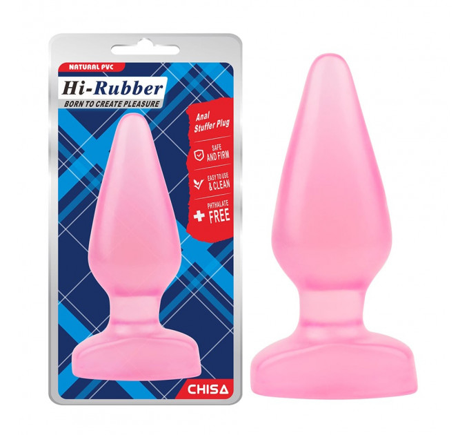 Велика анальна пробка Chisa Hi-Rubber у формі конуса, рожева