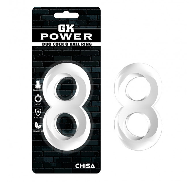 Ерекційне кільце подвійне Chisa GK Power Nust Bolts, прозорий