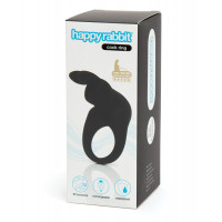 Ерекційне кільце для члена Happy Rabbit, що перезаряджається, чорне