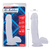 Фаллоимитатор с яичками Chisa Hi-Rubber 7.0 Inch Dildo на присоске, прозрачный