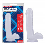 Фаллоимитатор с яичками Chisa Hi-Rubber 7.0 Inch Dildo на присоске, прозрачный