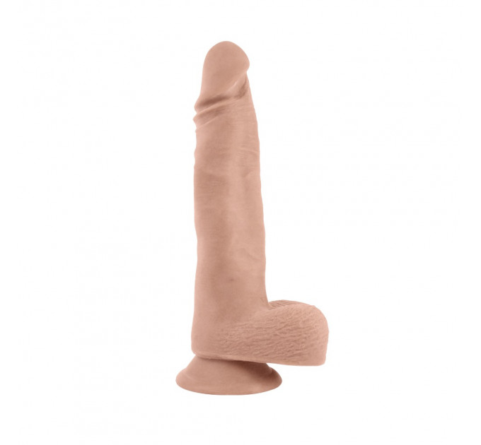 Фалломитатор реалистичный с мошонкой Chisa T-skin ReaL Dick Boy на присоске, бежевый, 22 см.