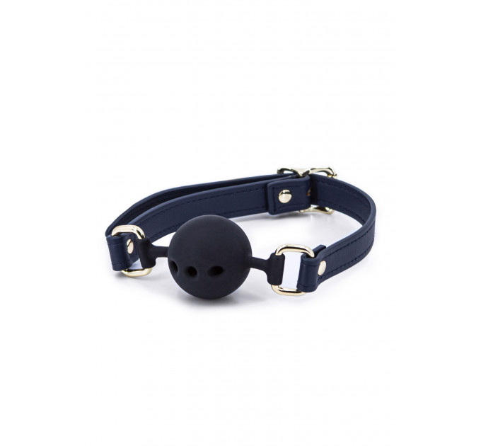 Кляп шар силиконовый NS Novelties Bondage Couture Ball, черно-синий