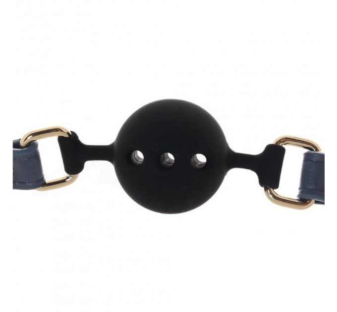 Кляп шар силиконовый NS Novelties Bondage Couture Ball, черно-синий