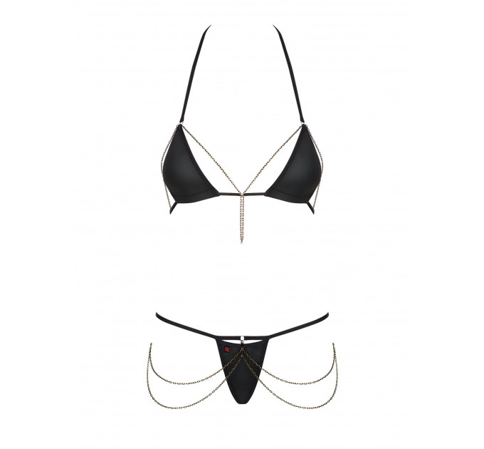 Комплект Obsessive Redella 2-pcs set black L/XL