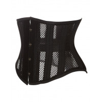 Корсет із сітки Star Night Steel Bones Bones Grid Corsets з гачками і шнурівкою, чорний, S (без коробки)