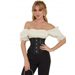 Корсет из сетки Star Night Steel Bones Grid Corsets с крючками и шнуровкой, черный, S (без коробки)