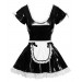 Костюм горничной Black Level Vinyl Maid's Dress из винила, черно-белый, M