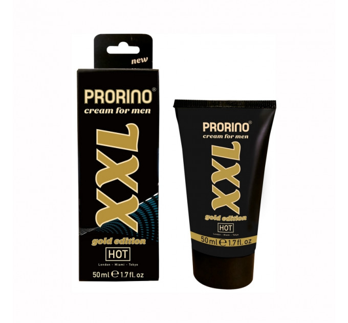 Крем эрекционный увеличивающий объем HOT PRORINO XXL Cream for men - gold edition 50 ml