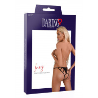 Кружевные трусики с открытой интимной зоной Inez Daring Intimates, черные, S/M