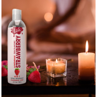 Лубрикант со вкусом клубники Wet Strawberry с согревающим эффектом, 118 мл