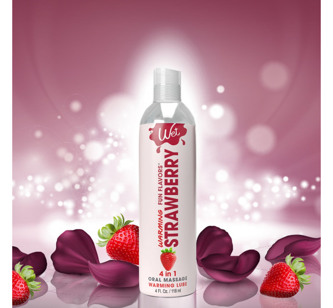 Лубрикант со вкусом клубники Wet Strawberry с согревающим эффектом, 118 мл