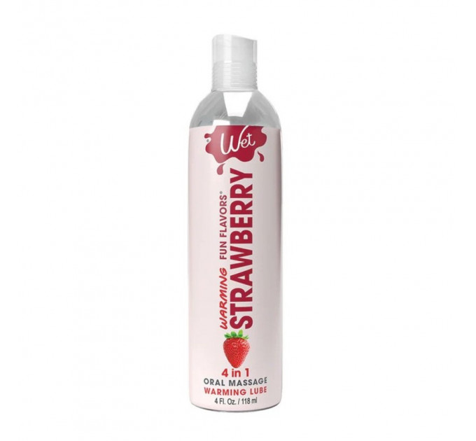 Лубрикант со вкусом клубники Wet Strawberry с согревающим эффектом, 118 мл