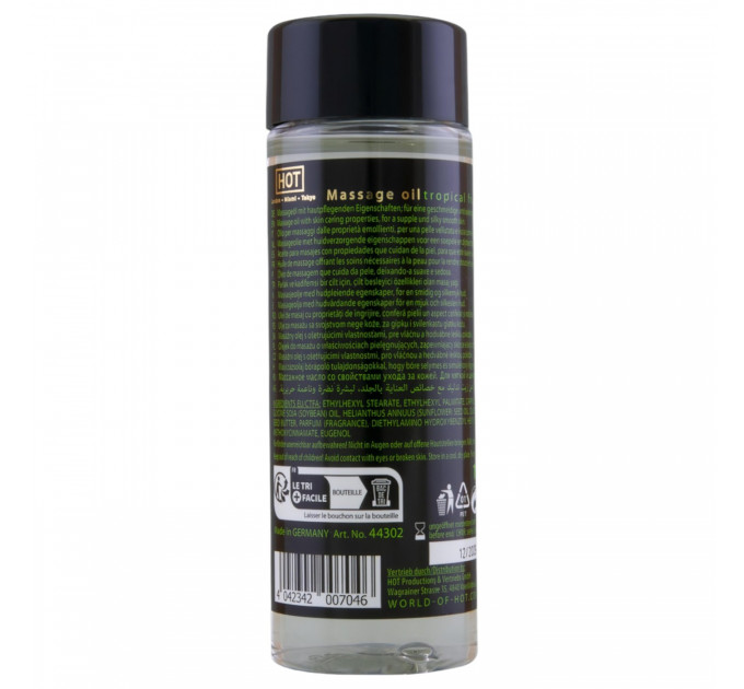 Масажна олія HOT Massage Oil Tropical Fruit з ароматом тропічних фруктів, 100 мл