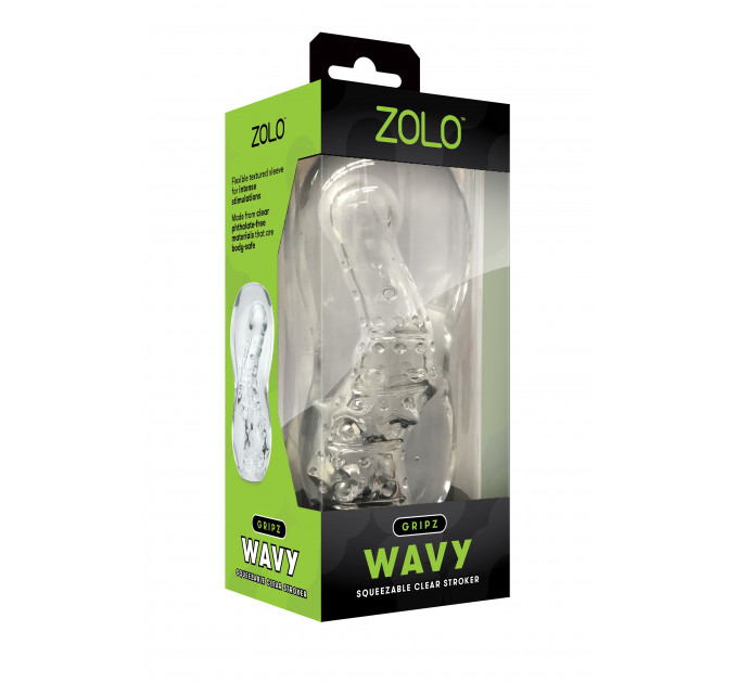 Мастурбатор прозрачный ZOLO GRIPZ WAVY
