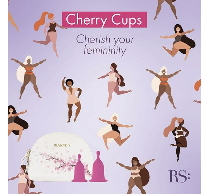 Менструальные чаши Rianne S Femcare Cherry Cup 2 шт, в косметичке, розовые