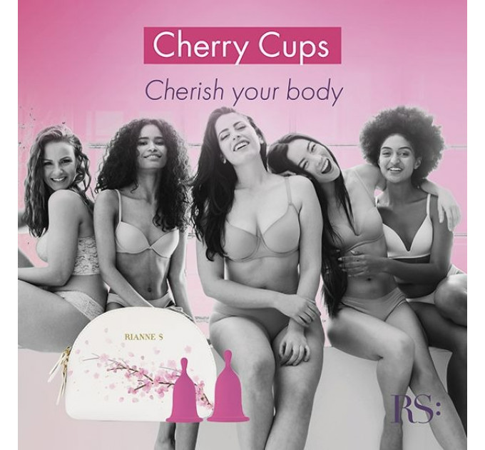 Менструальные чаши Rianne S Femcare Cherry Cup 2 шт, в косметичке, розовые