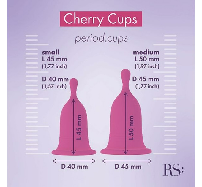 Менструальные чаши Rianne S Femcare Cherry Cup 2 шт, в косметичке, розовые