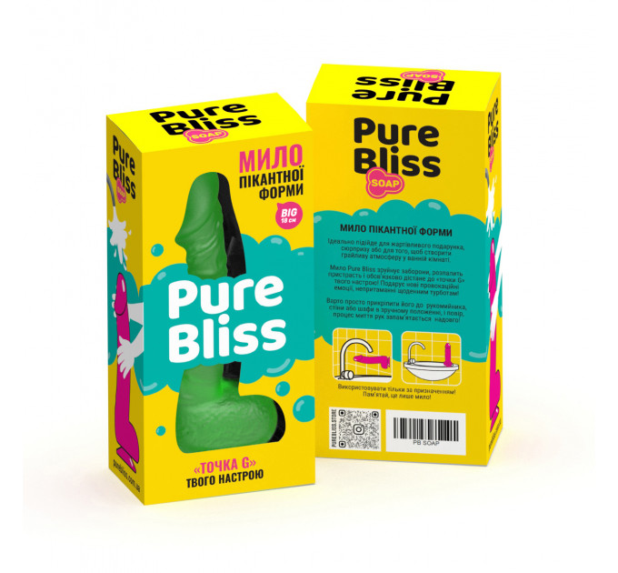 Мыло член на присоске Pure Bliss BIG зеленое, 18 см