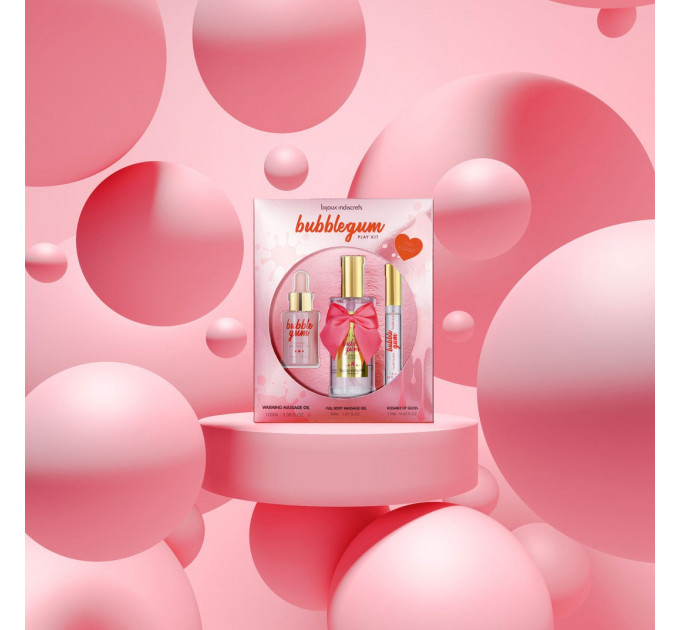 Набор (массажное масло, массажный гель, блеск на губ) Bubblegum