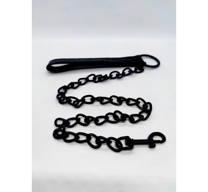Ошейник с поводком DS Fetish Collar with leash black iron