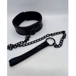 Ошейник с поводком DS Fetish Collar with leash black iron