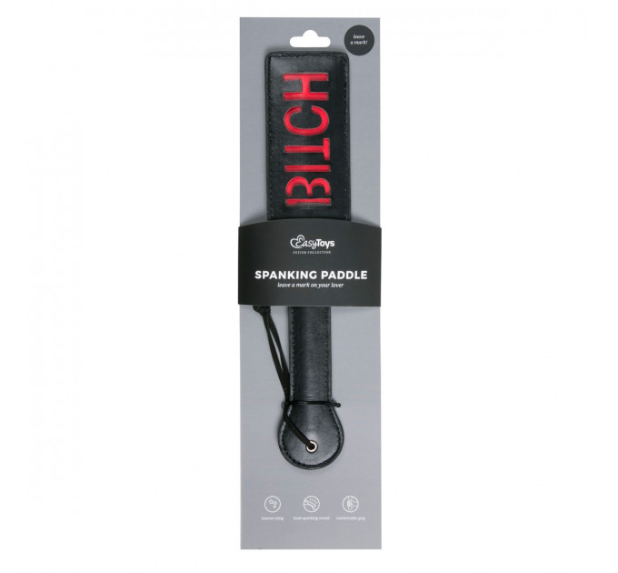 Паддл с надписью Bitch от Easy Toys, черный с красным, 33 см