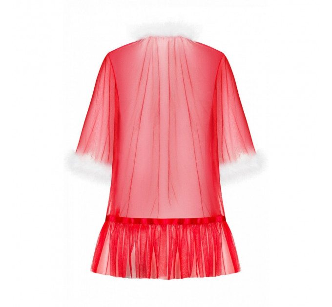 Пеньюар новогодний Obsessive Santasia Peignoir S/M/L Red