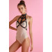 Портупея на грудь One Size L12, из натуральной кожи, черная