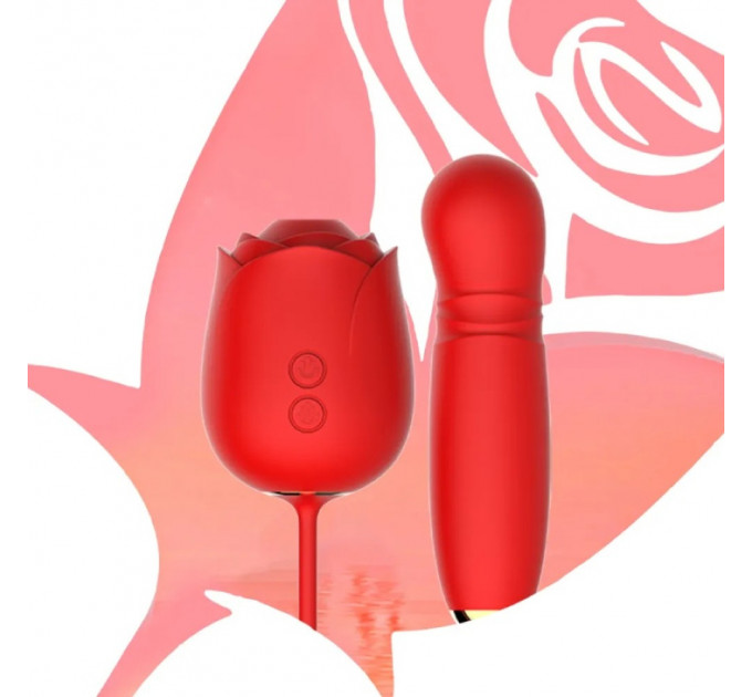 Вакуумний стимулятор у вигляді троянди Every Night Toys з пульсацією, червоний