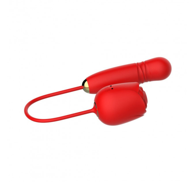 Вакуумний стимулятор у вигляді троянди Every Night Toys з пульсацією, червоний