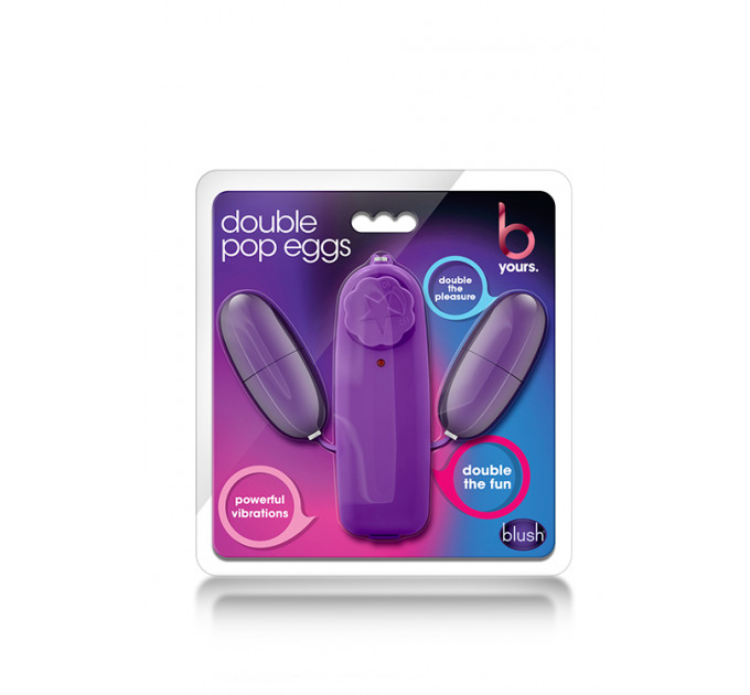 Виброяйцо двойное Blush B yours double pop eggs plum, фиолетовый