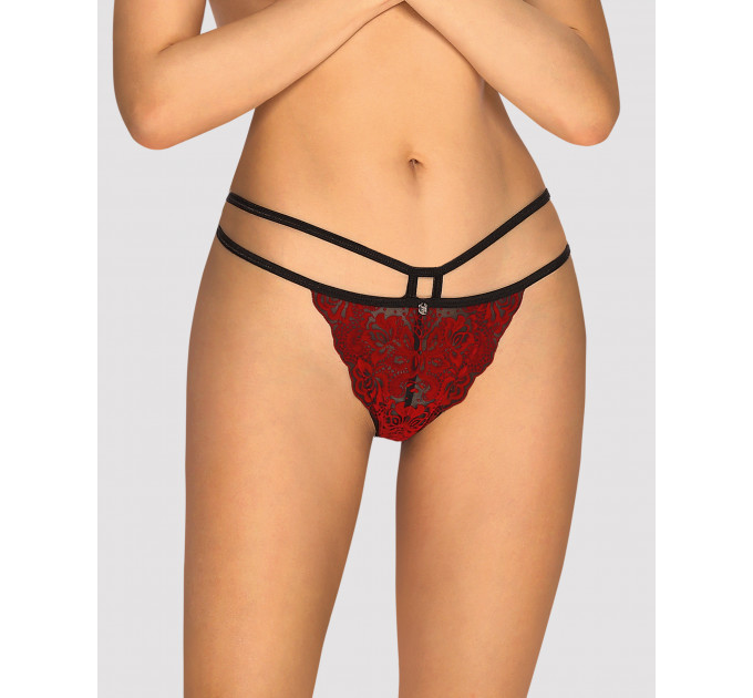Трусики Obsessive Sugestina Bordeaux-Black L/XL