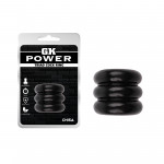 Широке ерекційне кільце з трьох ярусів Chisa GK Power Triad Cock Ring, чорне