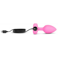 Анальна пробка з вібрацією та пультом керування B-Vibe Vibrating Heart Plug S/M Pink