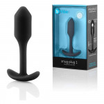 Анальна пробка із зміщеним центром ваги, S, B-vibe Snug Plug 1 чорна, 8.6 х 2.2 см