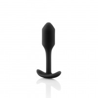 Анальная пробка со смещенным центром тяжести, S, B-vibe Snug Plug 1 черная, 8.6 х 2.2 см