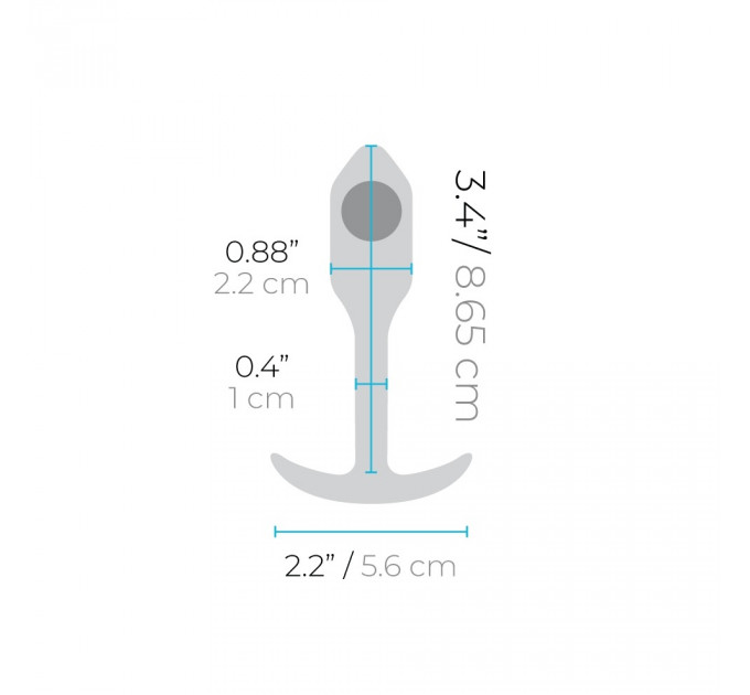 Анальна пробка із зміщеним центром ваги, S, B-vibe Snug Plug 1 чорна, 8.6 х 2.2 см