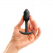 Анальна пробка із зміщеним центром ваги, S, B-vibe Snug Plug 1 чорна, 8.6 х 2.2 см