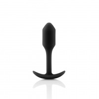 Анальная пробка со смещенным центром тяжести, S, B-vibe Snug Plug 1 черная, 8.6 х 2.2 см